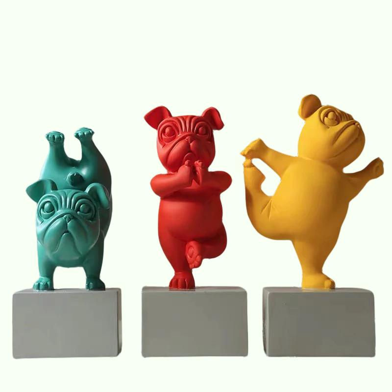 Homezie-Homezie Hondenbeeld | Abstracte Resin Bulldog | Decoratieve Statuette voor Thuis en Kantoor