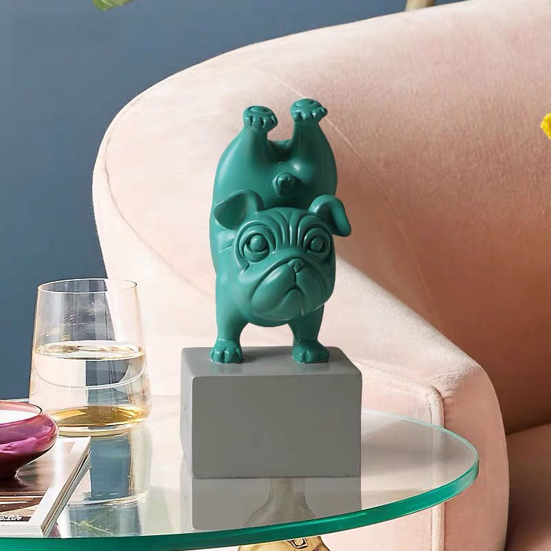 Homezie-Homezie Hondenbeeld | Abstracte Resin Bulldog | Decoratieve Statuette voor Thuis en Kantoor