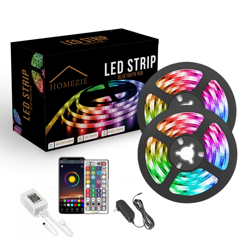 Homezie® Led strip | WINTER SALE | 5 meter | Met app en afstandsbediening | Led verlichting