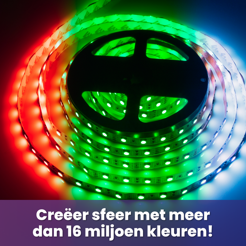 Homezie® Led strip | WINTER SALE | 5 meter | Met app en afstandsbediening | Led verlichting